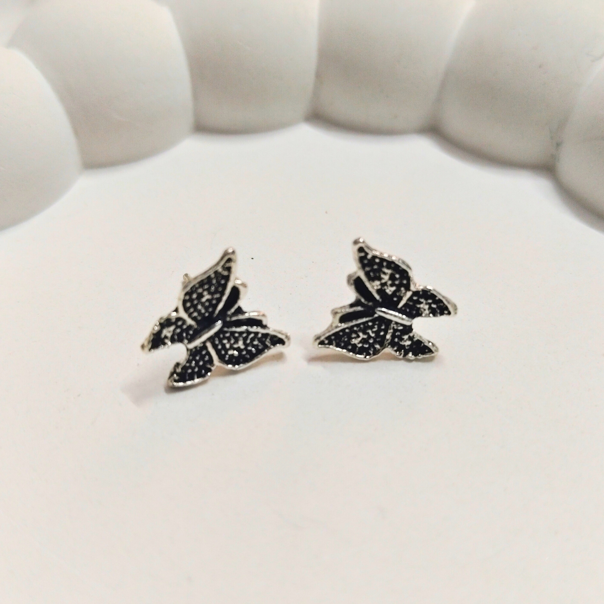 Antique-Butterfly-Earring.png Black Butterfly Stud Earrings – Vintage Look - Image 1