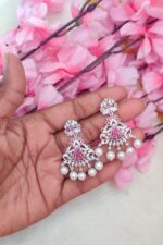 Ad Pink Stone Long Necklace Set - Image 3