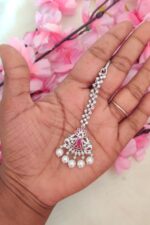 Ad Pink Stone Long Necklace Set - Image 4