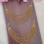 Gold Layer Beads Ear Chain