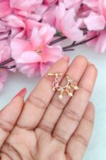 Sparrow Designer Pink&White Stone Nosepin - Image 2