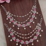 Ruby Stone AD Designer Ear Chain