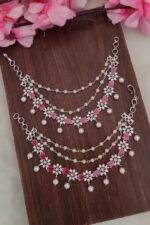 Ruby Stone AD Designer Ear Chain