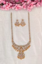 Stone Lakshmi Designer Long Necklace Set - Image 2