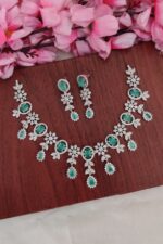AD Pista Green Stone Designer Necklace