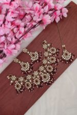 Amazing Maroon Kundan Necklace