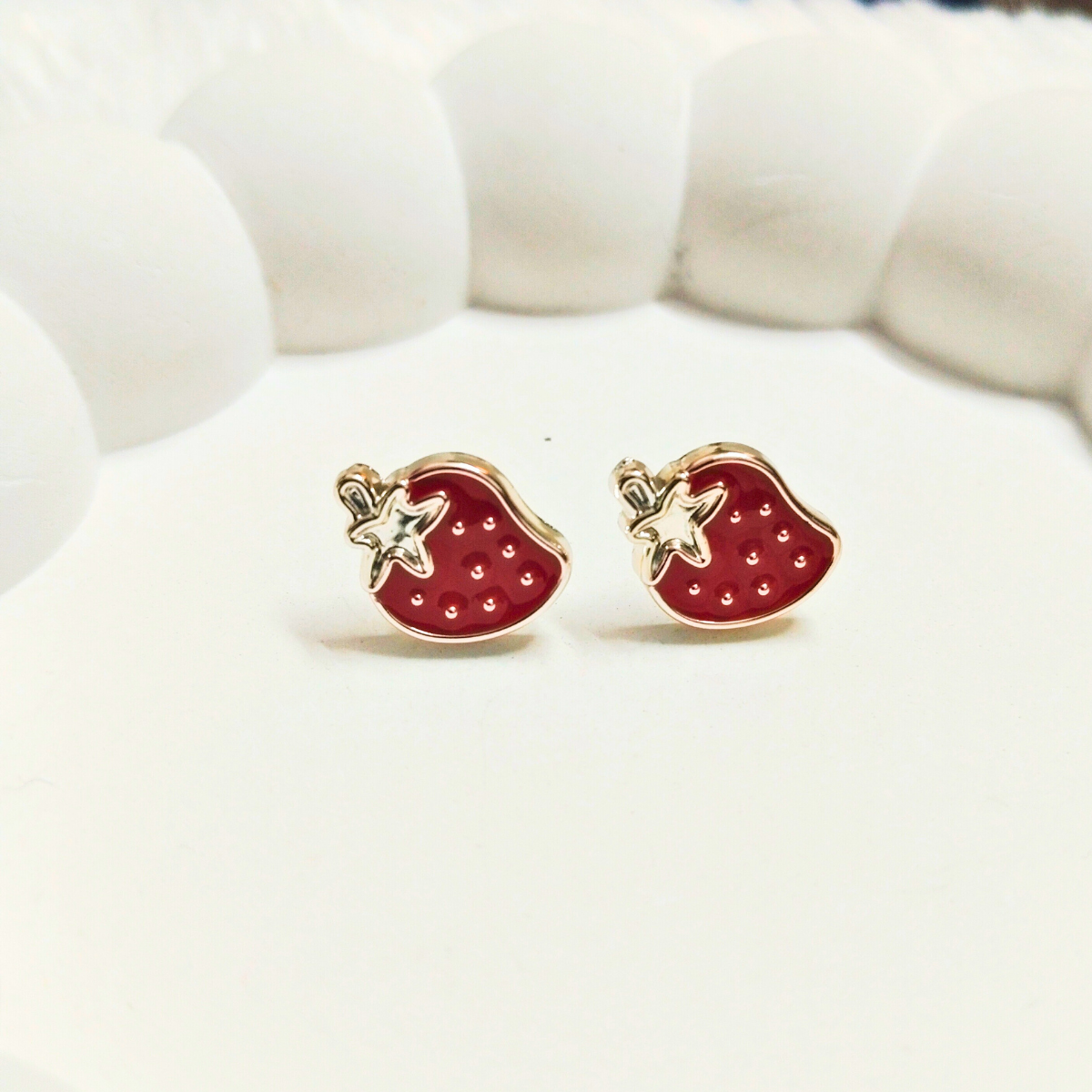 Strawberry-earring.png Cute Strawberry Stud Earrings - Image 1