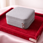 Leather Jewellery Storage Box – Grey