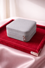 Leather Jewellery Storage Box – Grey