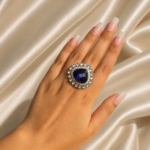 Kundan Ring – Dark Blue