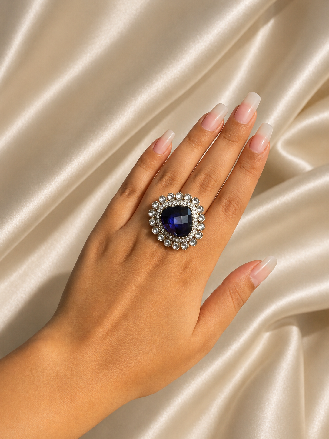 12379bcc-d44d-4e8e-91e1-1938e0ffc739.png Kundan Ring – Dark Blue - Image 1