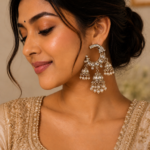 Gurleen Kundan Jhumka – White