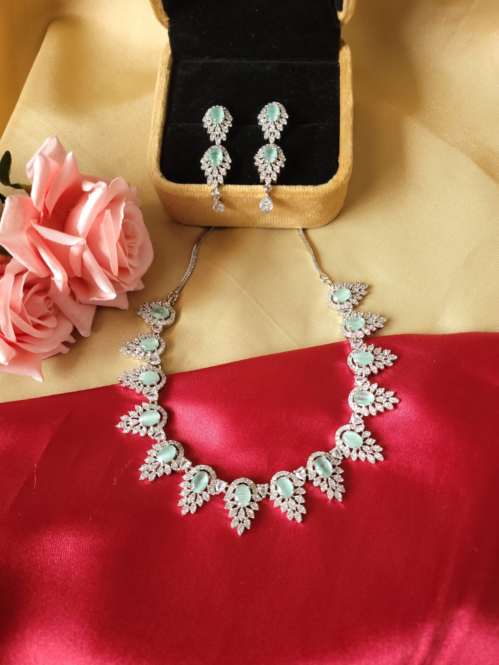 20240323_144225-scaled-1.jpg Asmita American Diamond Set – Mint Green - Image 1