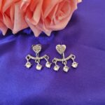 Triple Stone Heart Earrings