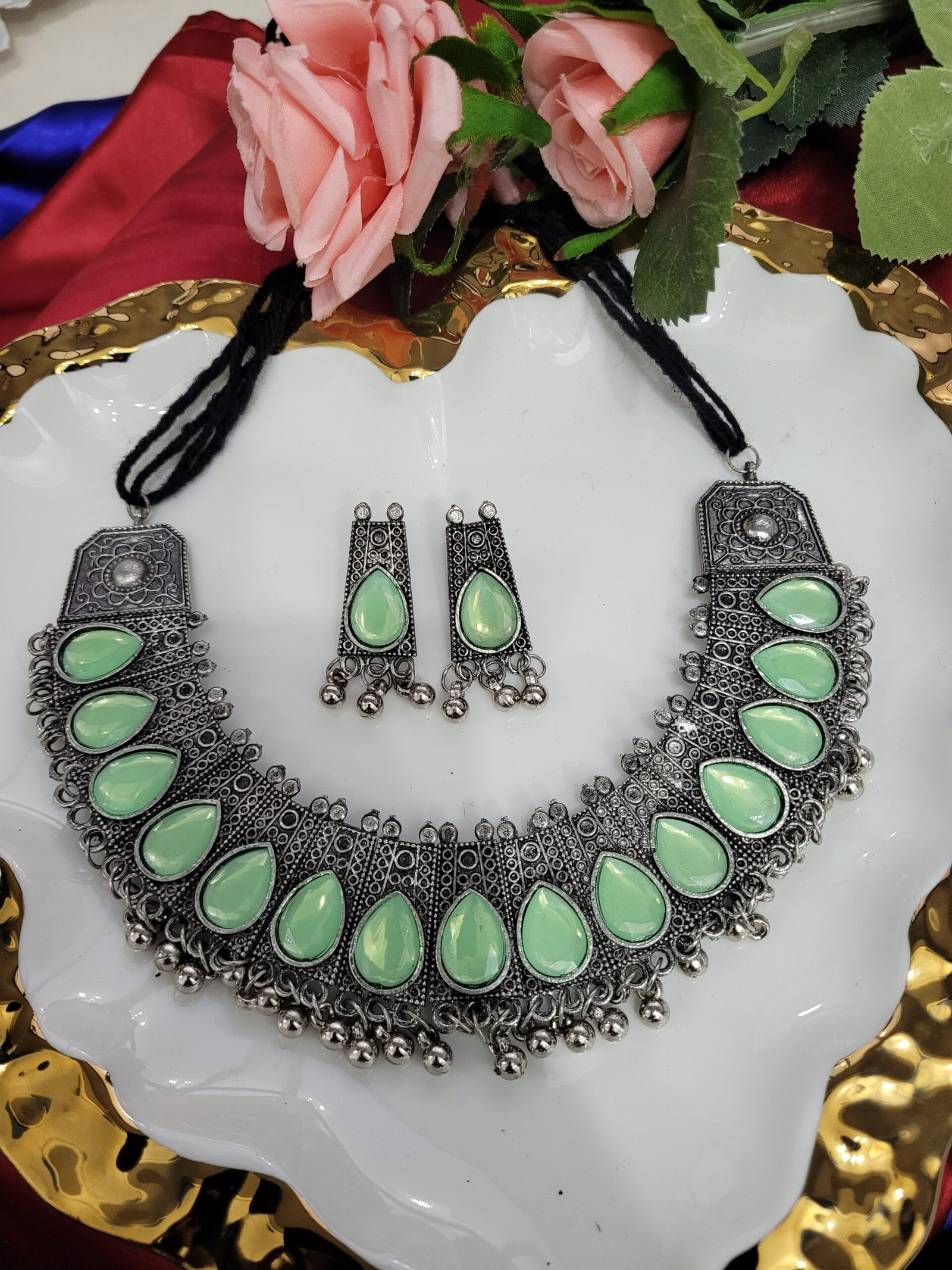20240629_183904-scaled-1.jpg Oxidised Stone Set – Green - Image 1