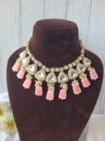 Anjali Kundan Set – Light Pink - Image 2