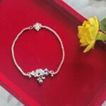 Peacock Blue Silver Anklet