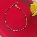 Black Bead Golden Anklet