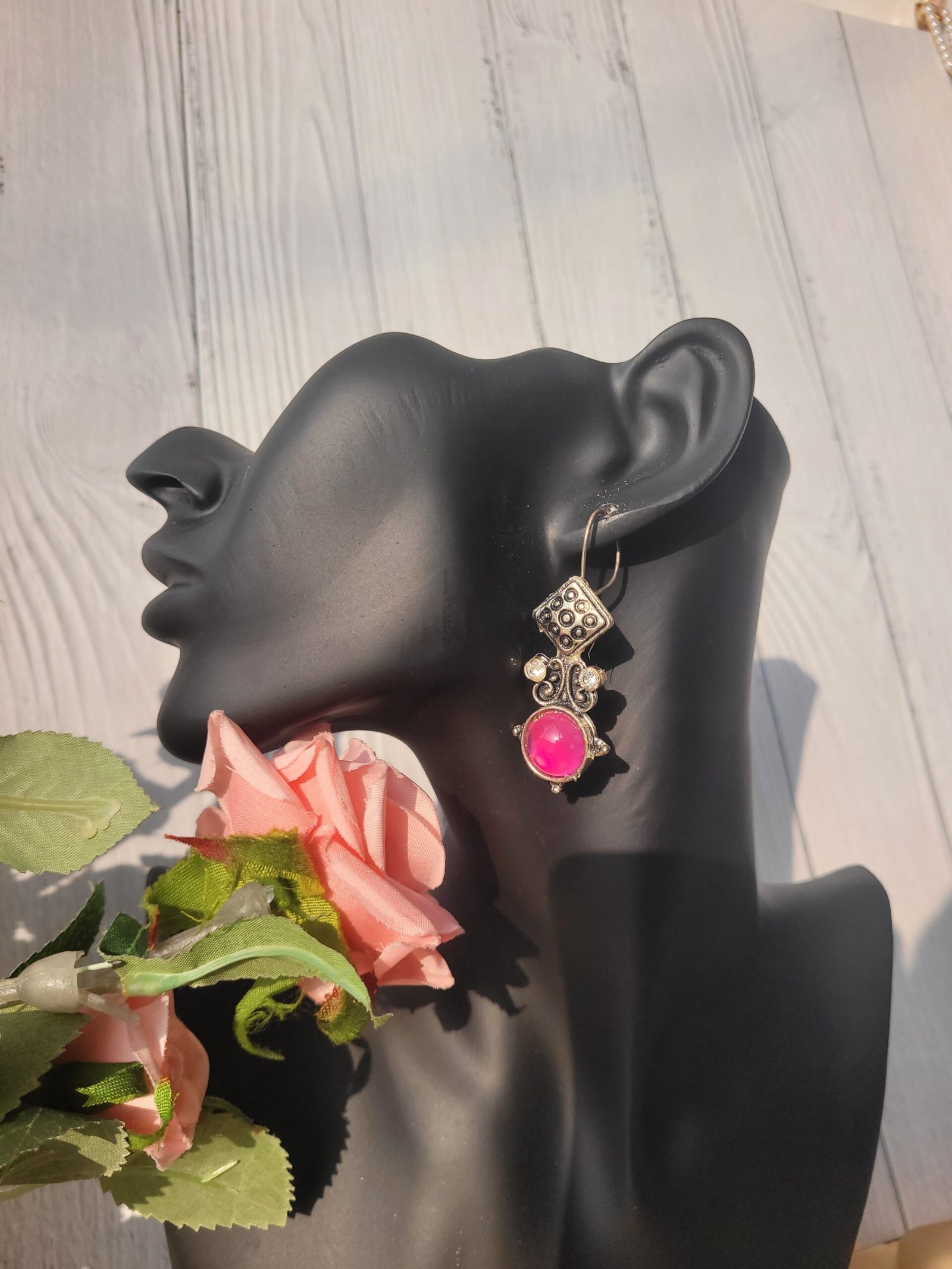 20250223_164009-scaled-1.jpg Dark Pink Stone Dangler - Image 1