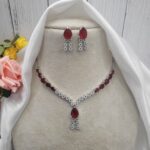 Riddhima American Diamond Set – Red