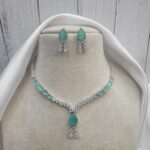 Riddhima American Diamond Set – Mint Green
