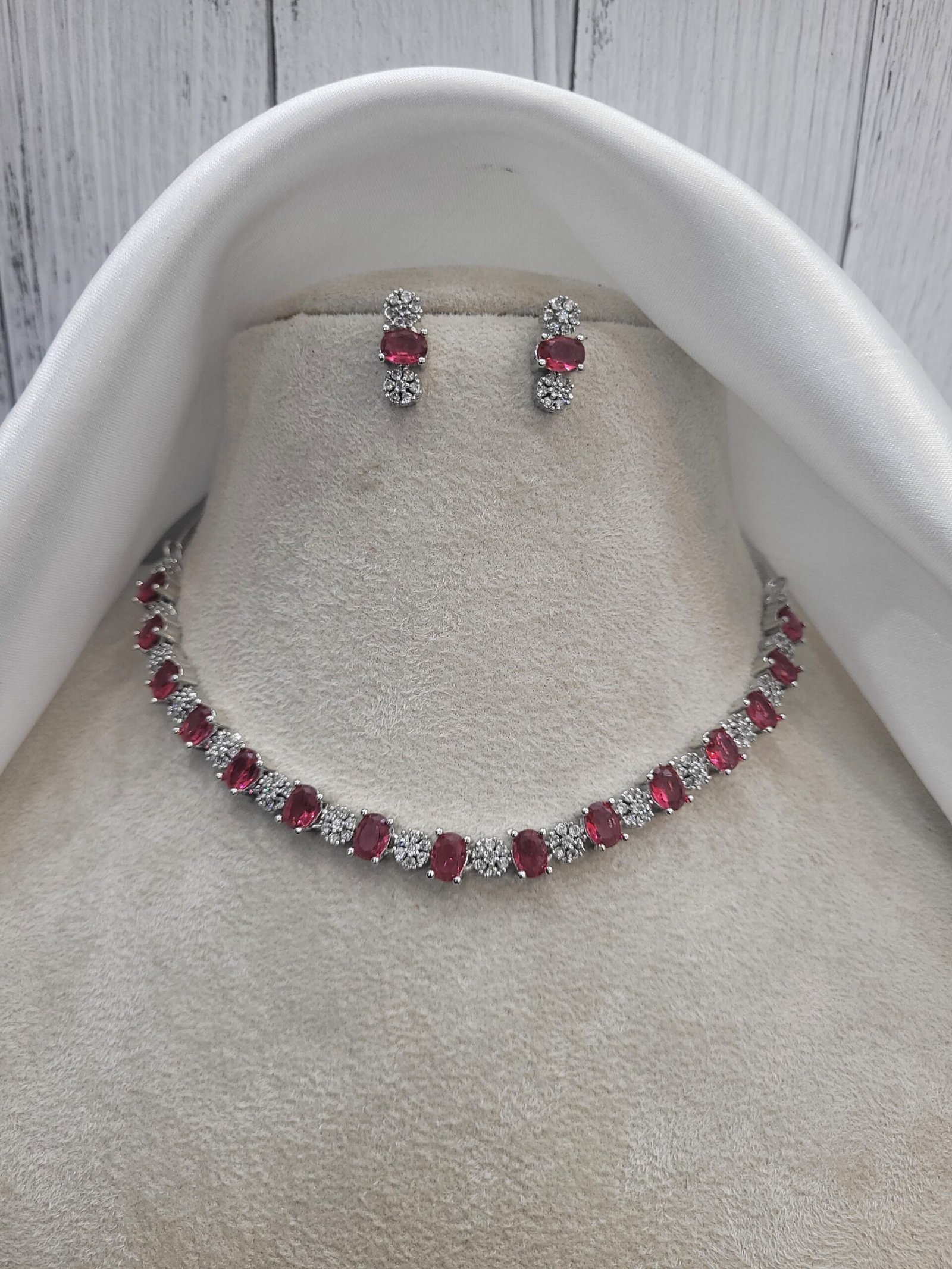 20250315_194324-scaled-1.jpg Archana American Diamond Set – Red - Image 1