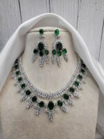 Kareena American Diamond Set – Dark Green - Image 2