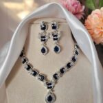 Jennifer Premium American Diamond Set – Dark Blue