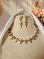 Vrindha American Diamond Set – Mehendi Polish White - Image 2