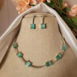 Priya Sleek American Diamond Set – Mint Green