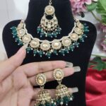 Kundan Shadow Stone Set – Dark Green