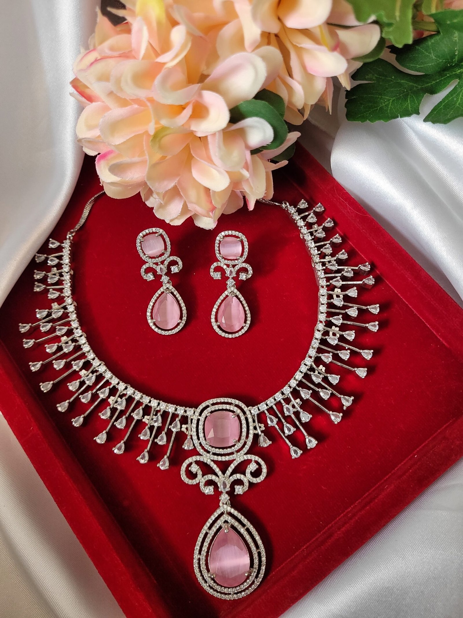 20250504_144531-scaled-1.jpg Evelyn American Diamond Set – Light Pink - Image 1