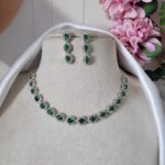 Vatsala American Diamond Set – Dark Green