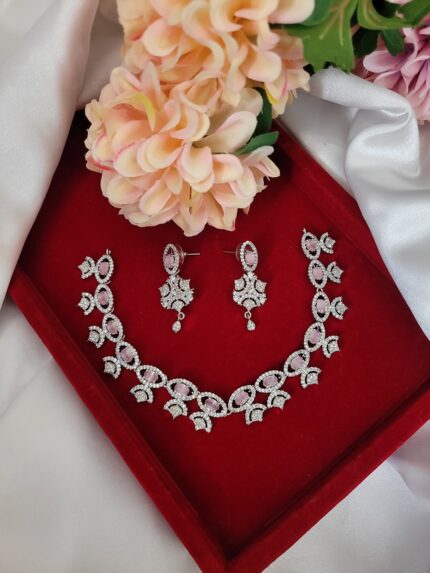 Evil Eye American Diamond Set – Light Pink