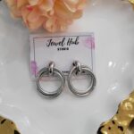 Silver Circular Looped Studs – Pattern 1
