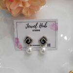 Spiral Stone Pearl Earrings