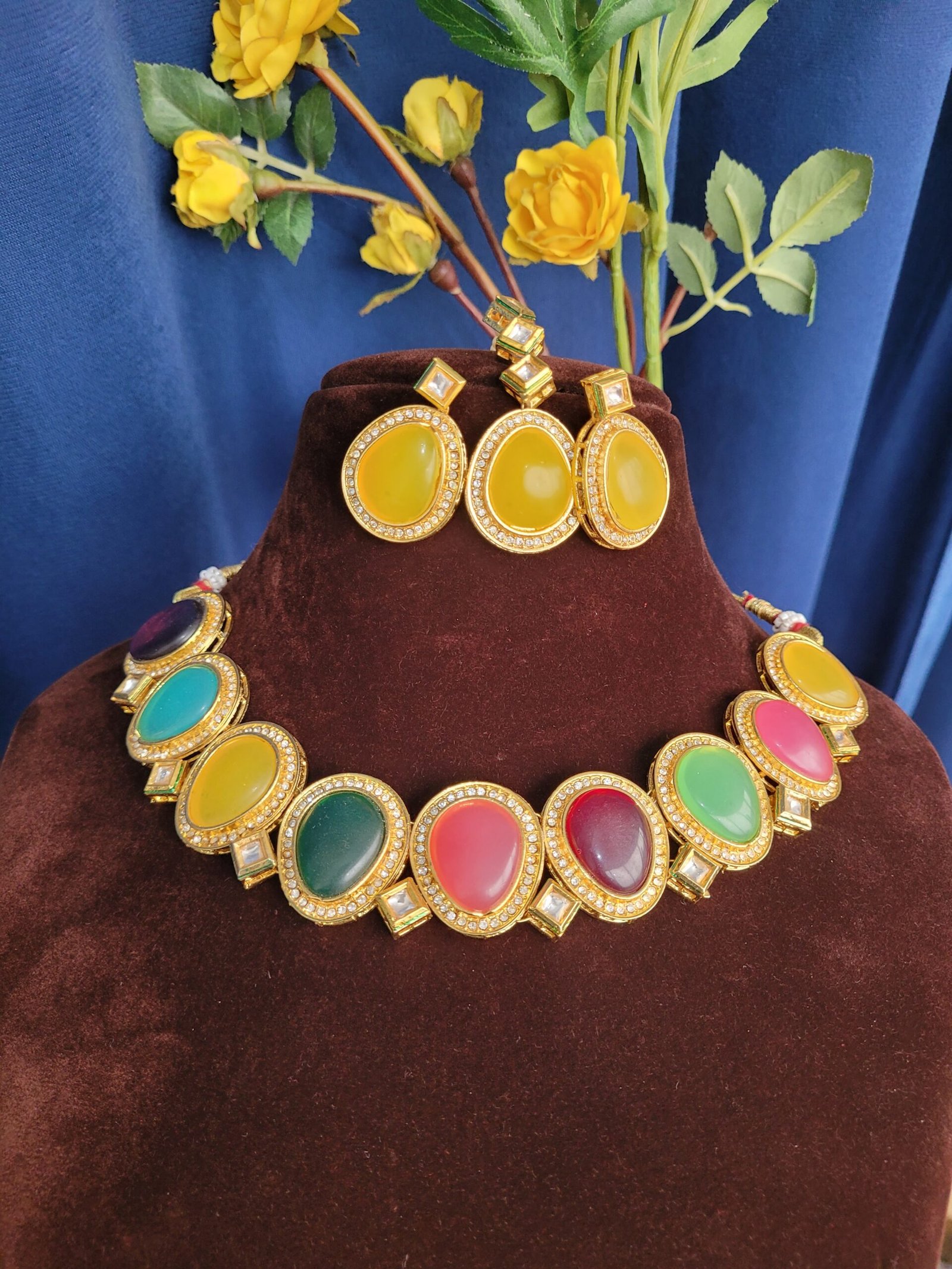 20250525_172320-scaled-1.jpg Multi Stone Choker Set With Mangtika - Image 1