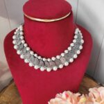 Pearl Oxidised Choker Set