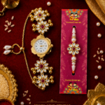 Sia Rakhi Watch Combo for Brother and Bhabhi | Kashmiri Designer Bracelet Watch with Matching Rakhi