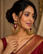 Zariya Kashmiri Long Dangler Earrings – Red