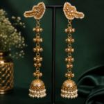 Zooni Kashmiri Pearl Jhumkas | Traditional Gold Pearl Earrings