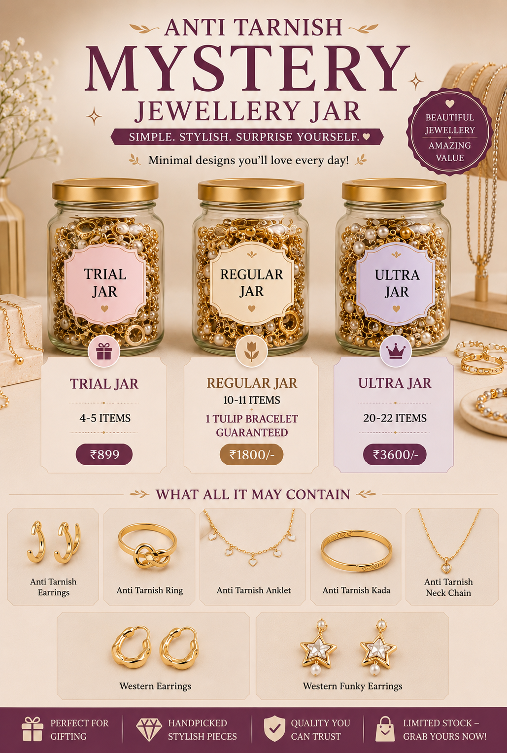 4ae427ae-ea30-4f3f-bcf5-ab39712d24e9.png Anti Tarnish Mystery Jewellery Jar - Image 1