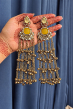 Niyati Long Kashmiri Ghungroo Earrings – Yellow - Image 2