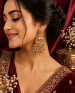 Dharni Kundan Earrings – Golden - Image 2