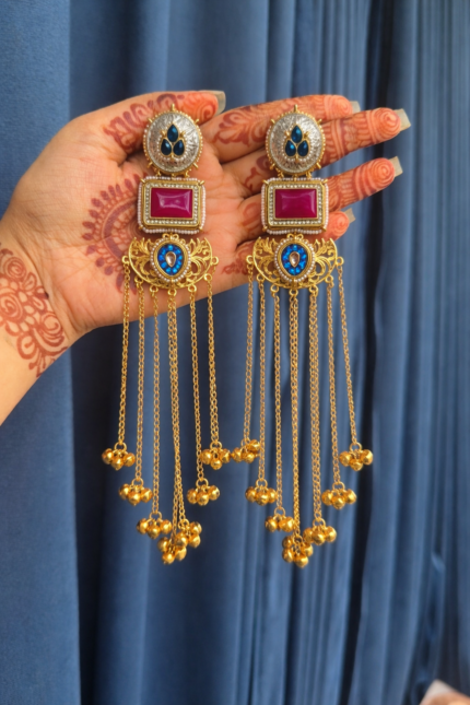 Sameera Kashmiri Earrings –  Blue Pink