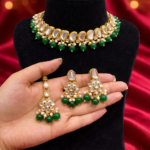 Gulnaar Kundan Choker Set – Dark Green