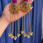 Suhani Long Kashmiri Earrings –  Pink Green