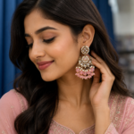 Seerat Kundan Earrings – Light Pink