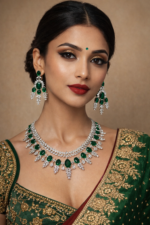 Kareena American Diamond Set – Dark Green