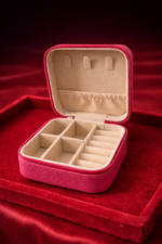 Leather Jewellery Storage Box – Dark Pink - Image 2